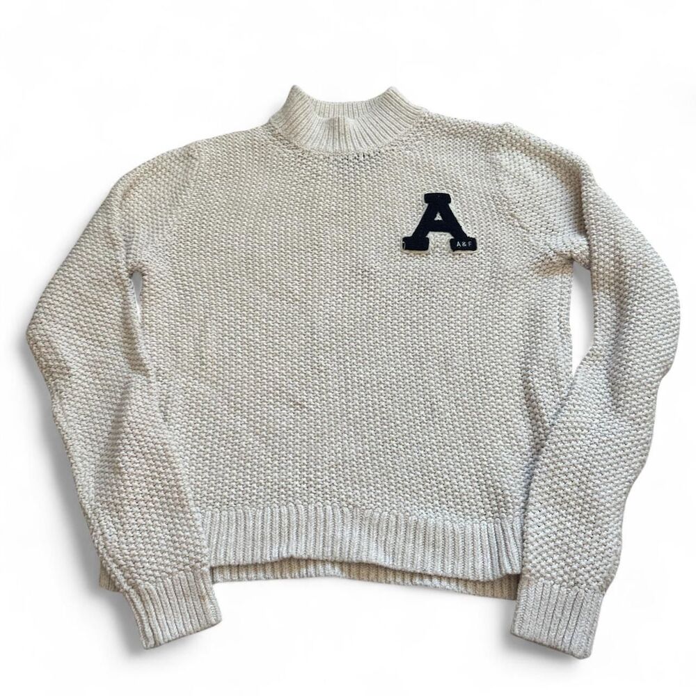 Abercrombie-fitch Women's Cream and White Jumper